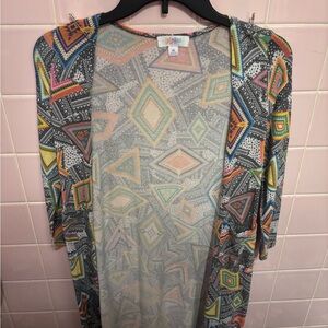 LuLaRoe Multicolor Geometric Sweater Kids Size 10